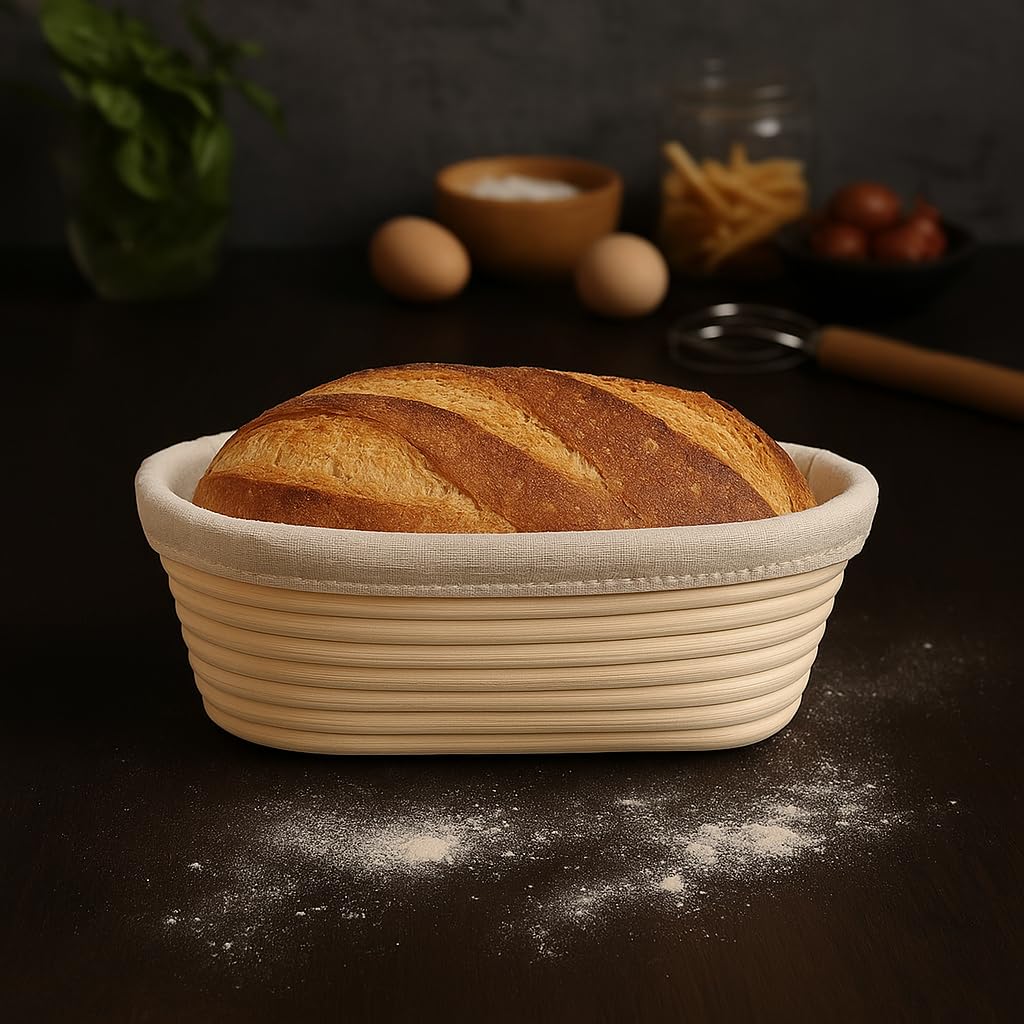 Saint Germain Bakery banneton oval 10inch ready for flour dusting and proofing