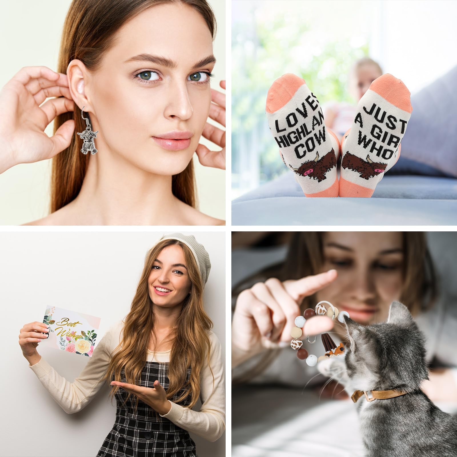 SAIWEILAI ONLINE Highland Cow earrings add playful flair to outfits