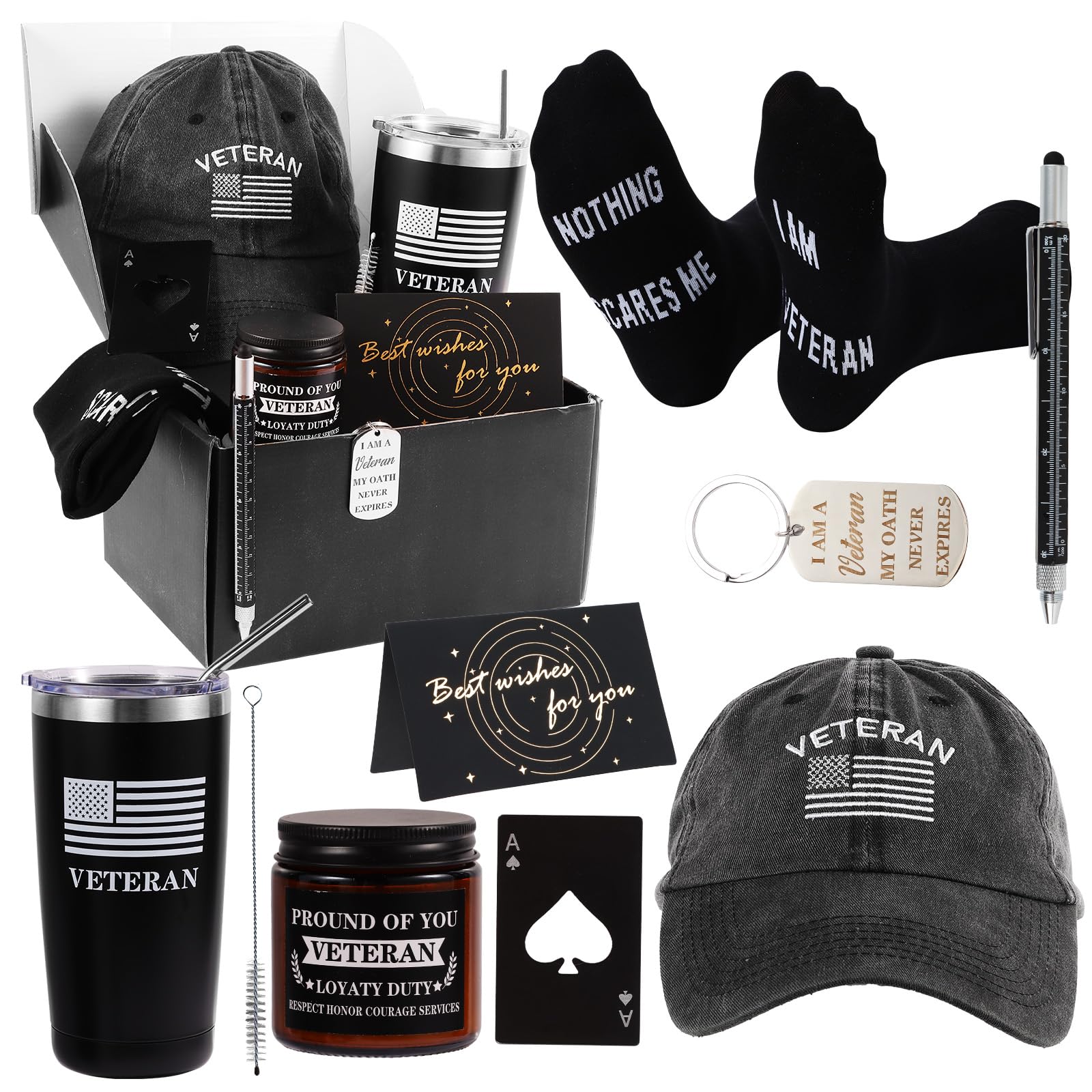 SAIWEILAI ONLINE insulated tumbler keeps drinks hot or cold, ideal for veterans gifts.