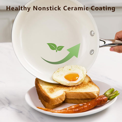 SAKAMOSH ceramic nonstick coating closeup highlights toxin-free cooking convenience.