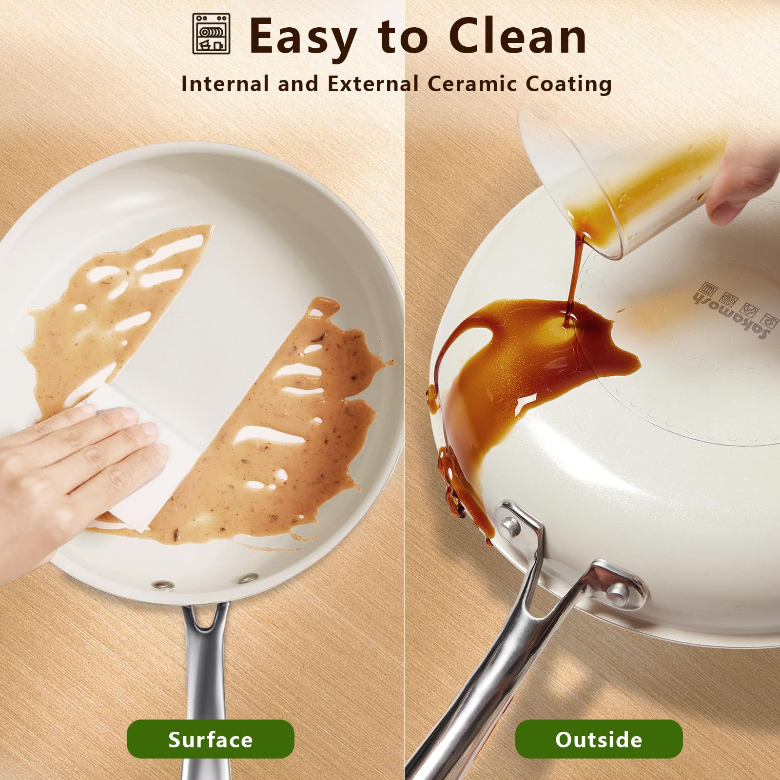 SAKAMOSH induction compatibility image highlights versatile stovetop use.
