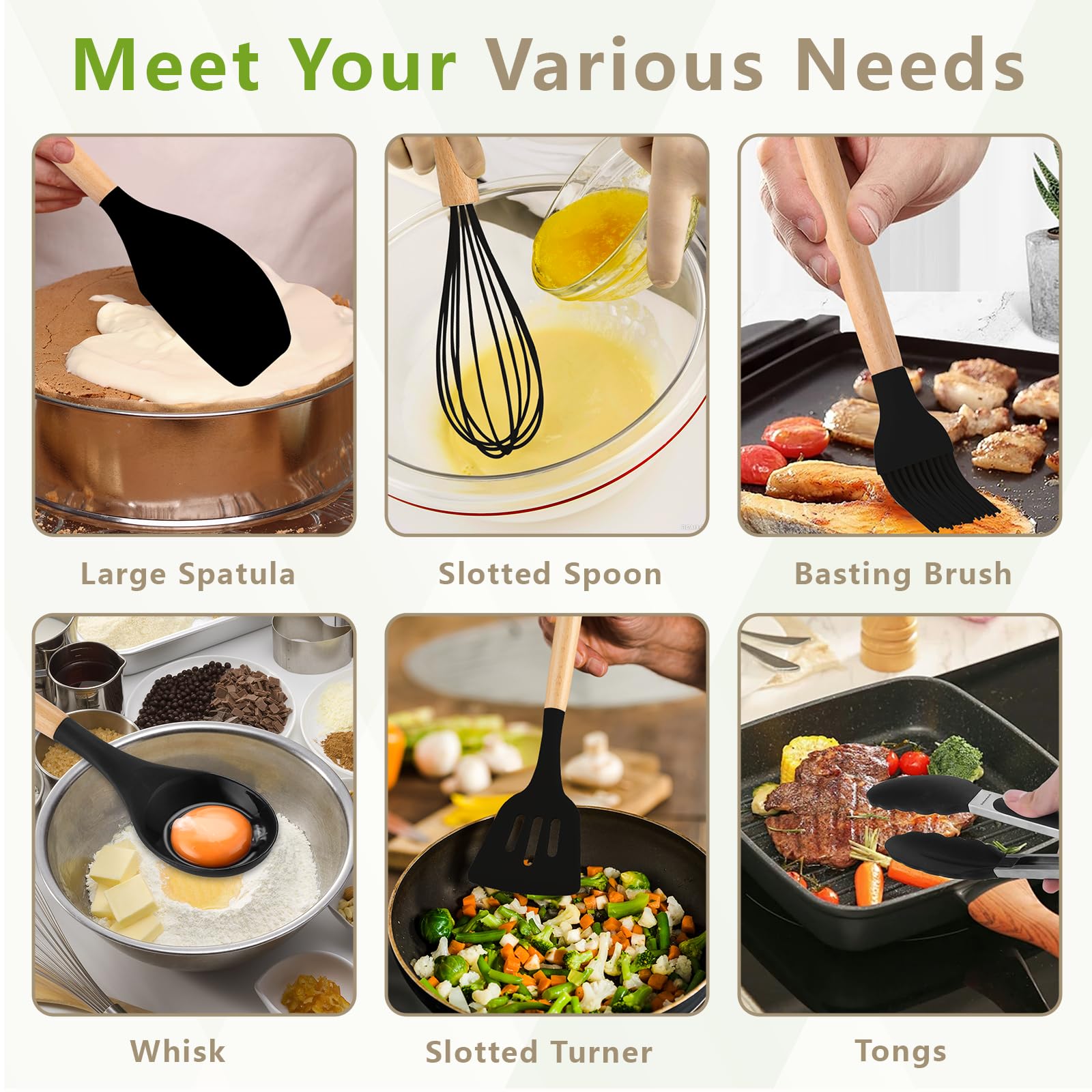 SAKAMOSH slotted turner silicone for safe flipping on nonstick surfaces.