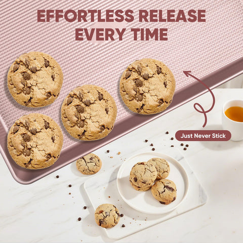 SakerPlus nonstick baking sheets ready for immediate oven use.