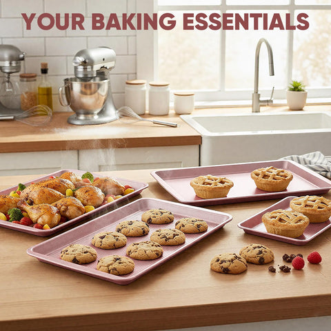 SakerPlus striped texture bake pan close-up showing even heat distribution.