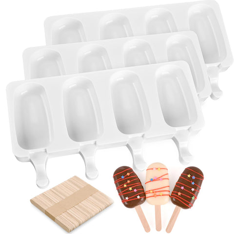 Sakolla 3-pack large oval popsicle molds with easy release.