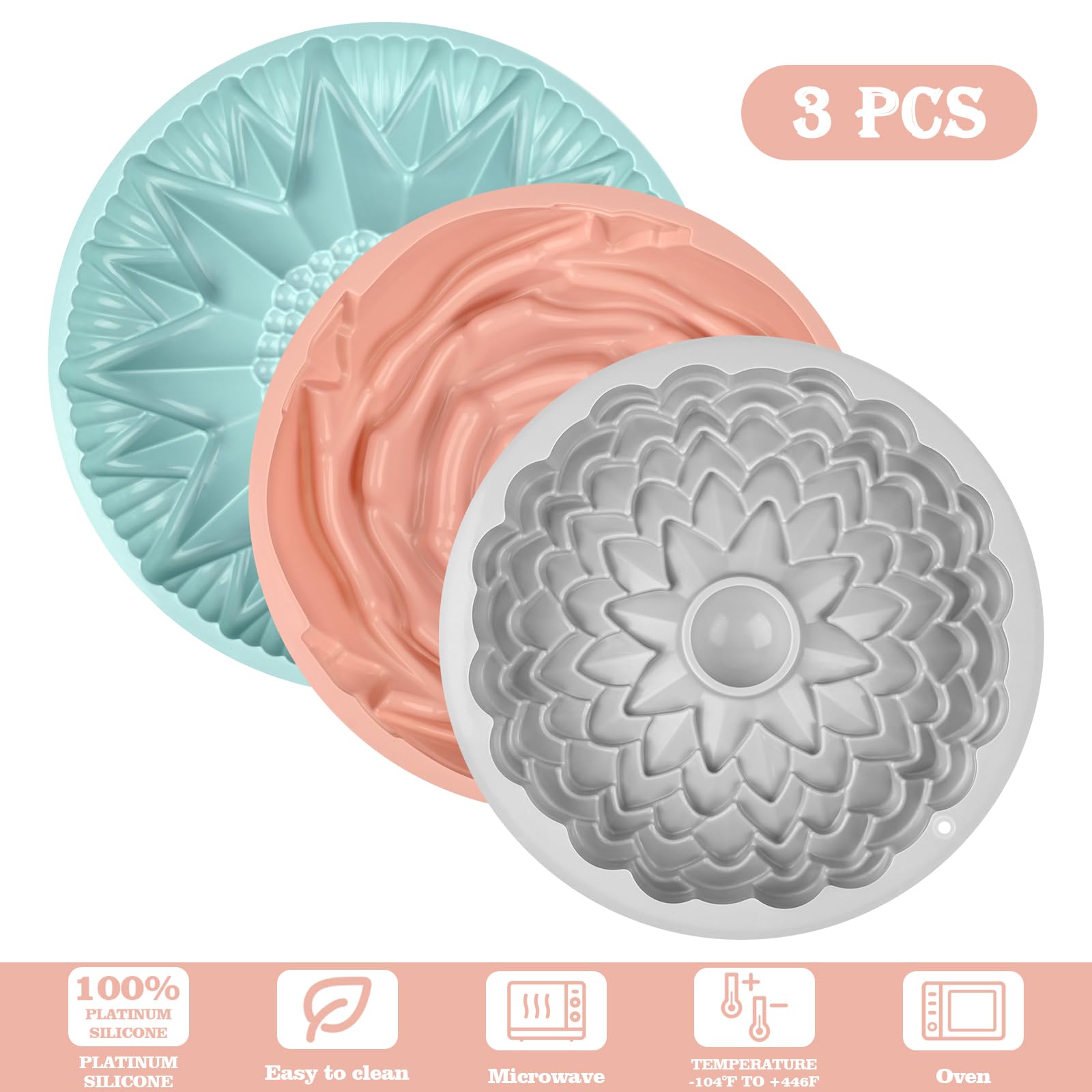 Sakolla chrysanthemum silicone mold showcases bloom shape for festive jellies and cakes.