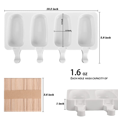 Sakolla silicone popsicle molds with four cavities for multiple treats.