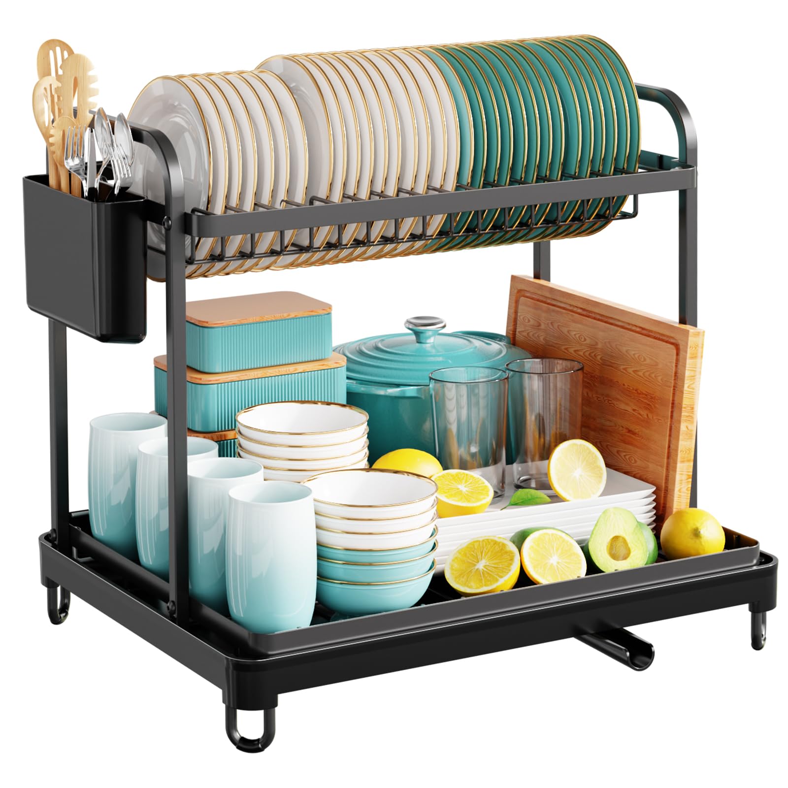 Sakugi top view with cutlery holders for easy drying