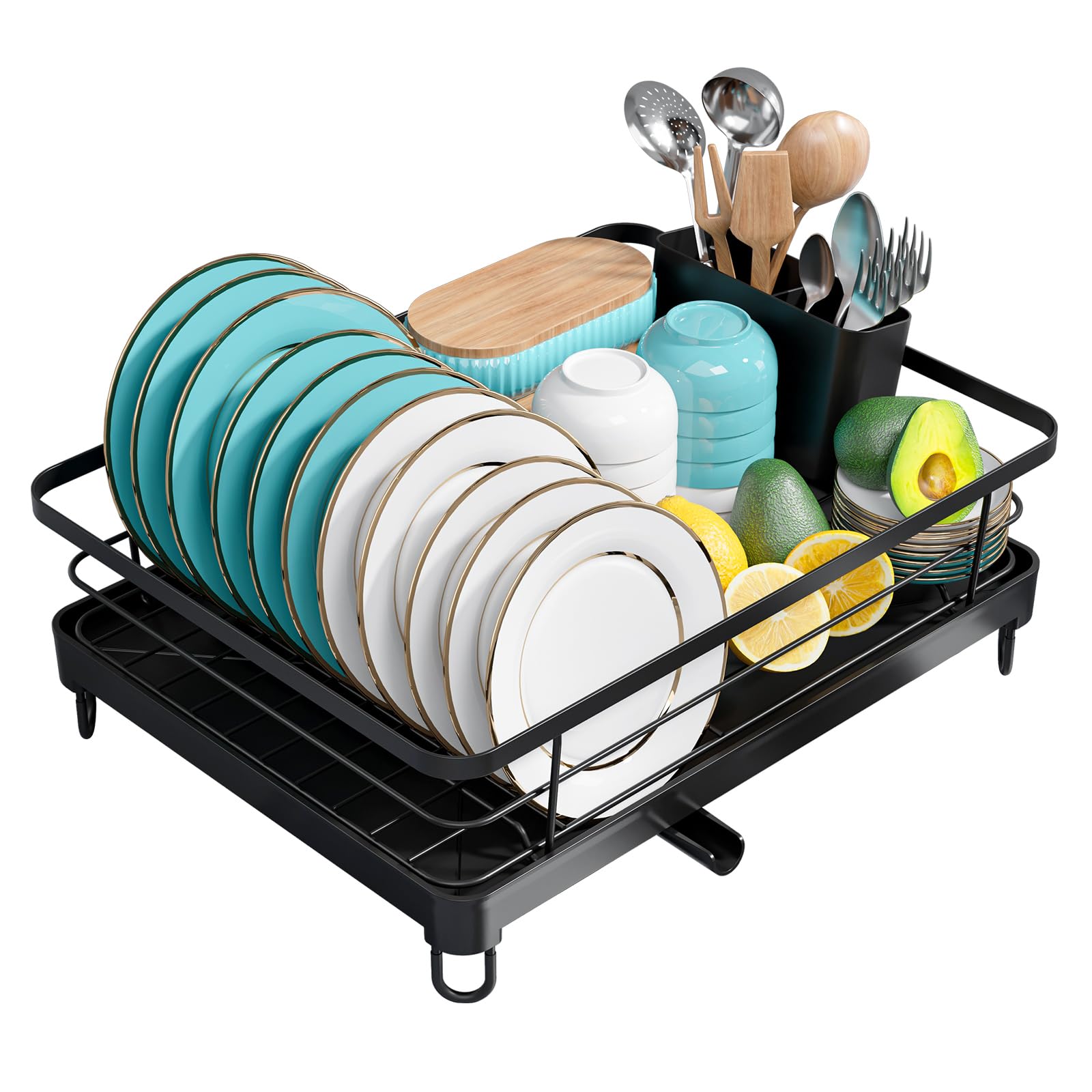 Sakugi rack demonstrates two-area cutlery holder for organized utensils.