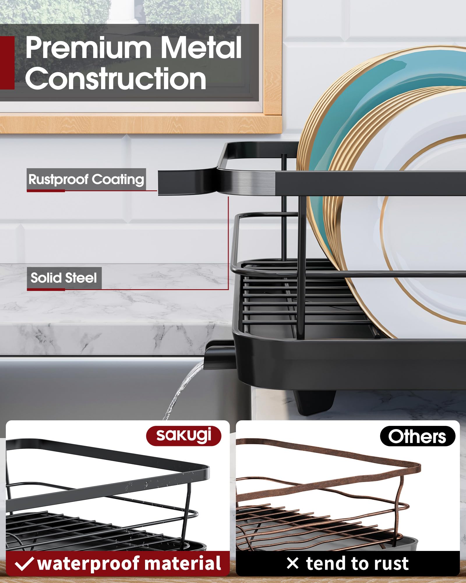 Sakugi drainage system keeps counters dry after washing