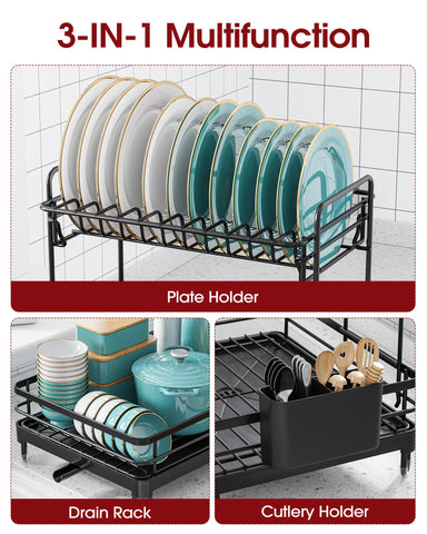 Sakugi rack fully loaded with plates and bowls demonstrates capacity
