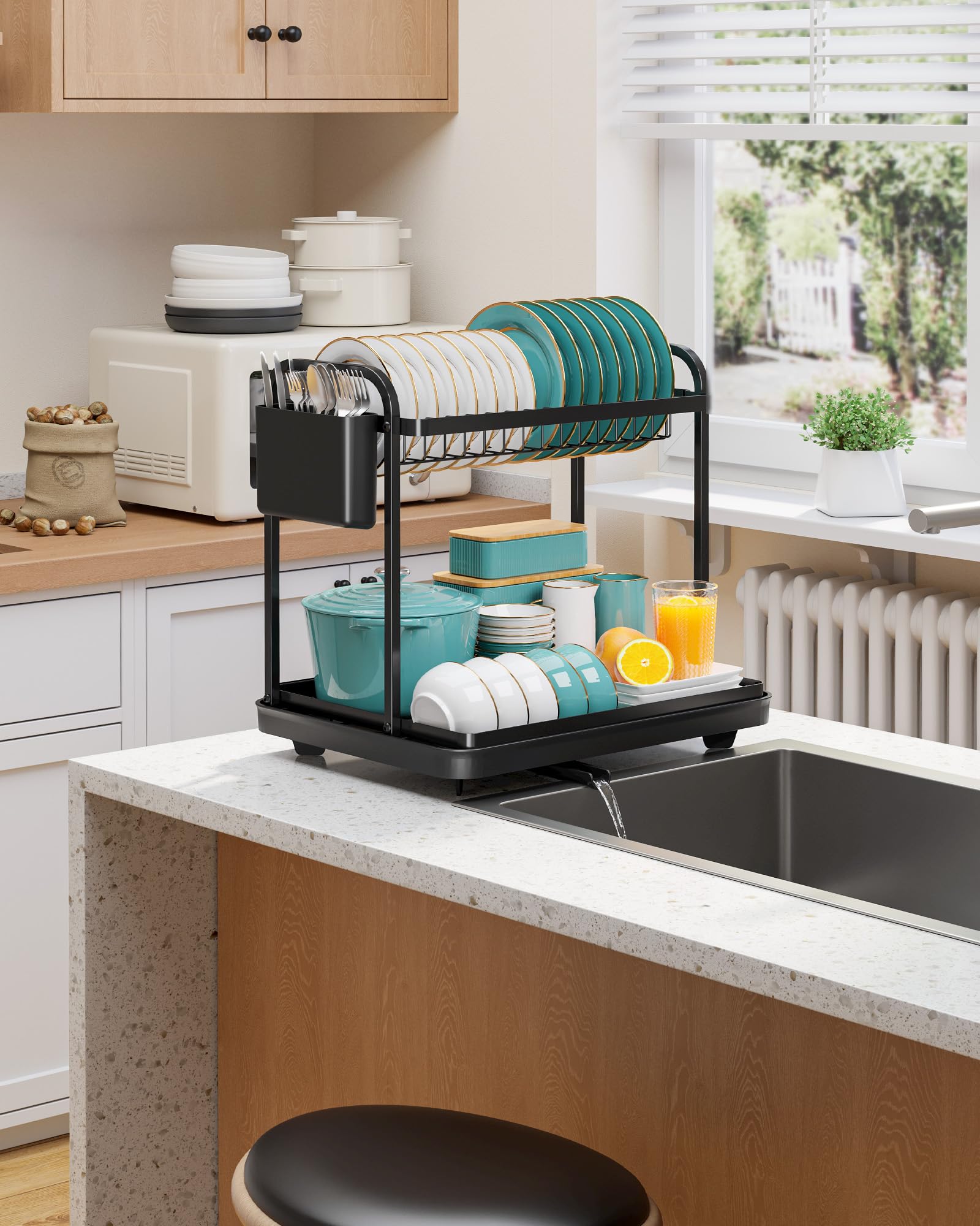 Sakugi rack capacity stores bowls, dishes, and glasses efficiently
