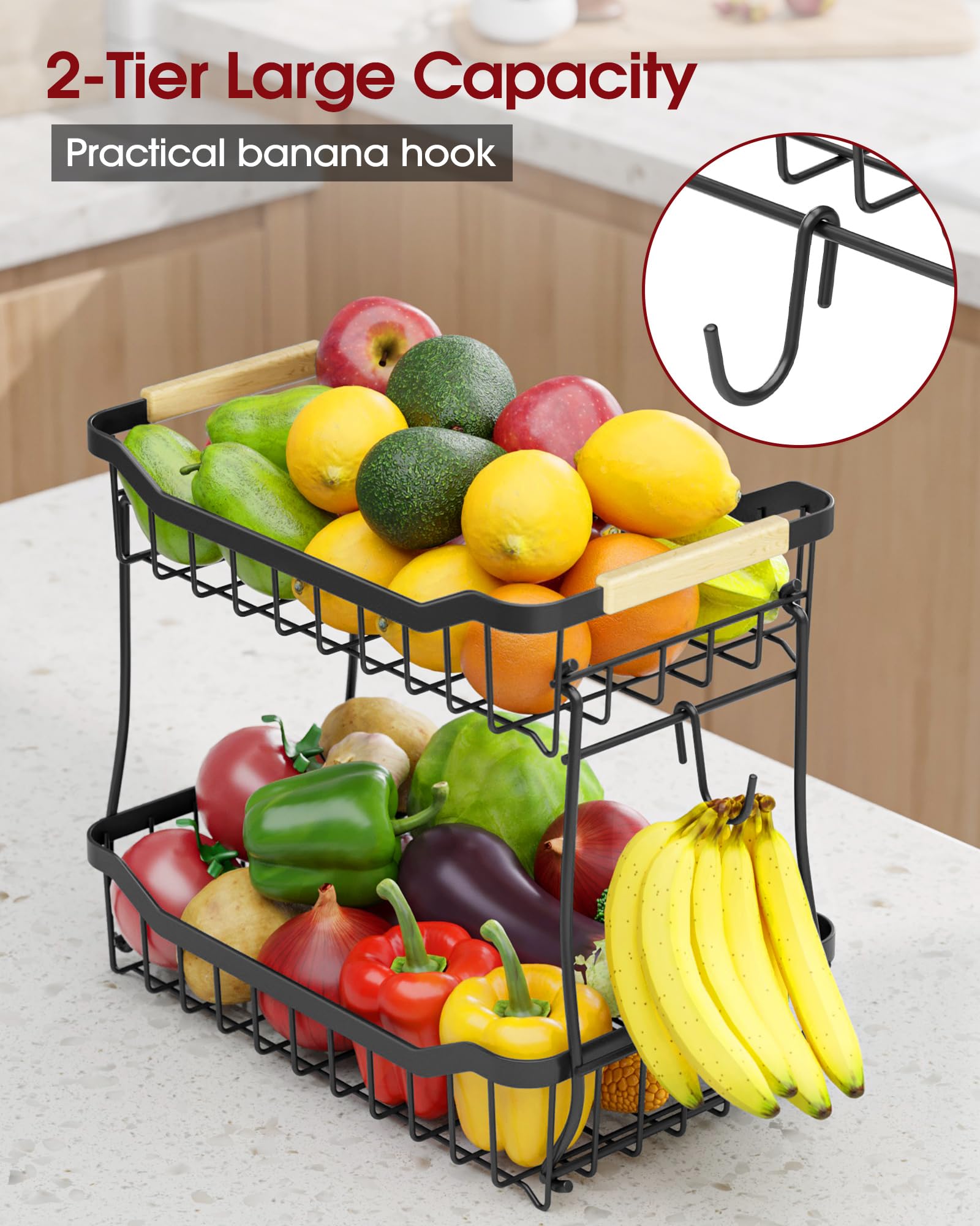 Detachable two-tier design by Sakugi offers flexible storage options.