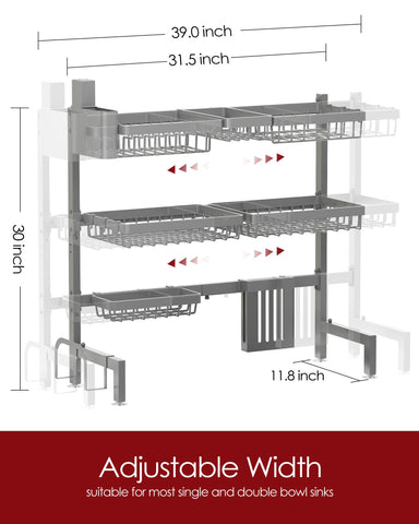 Sakugi kitchen organizer with baskets and removable hooks keeps tools within reach.