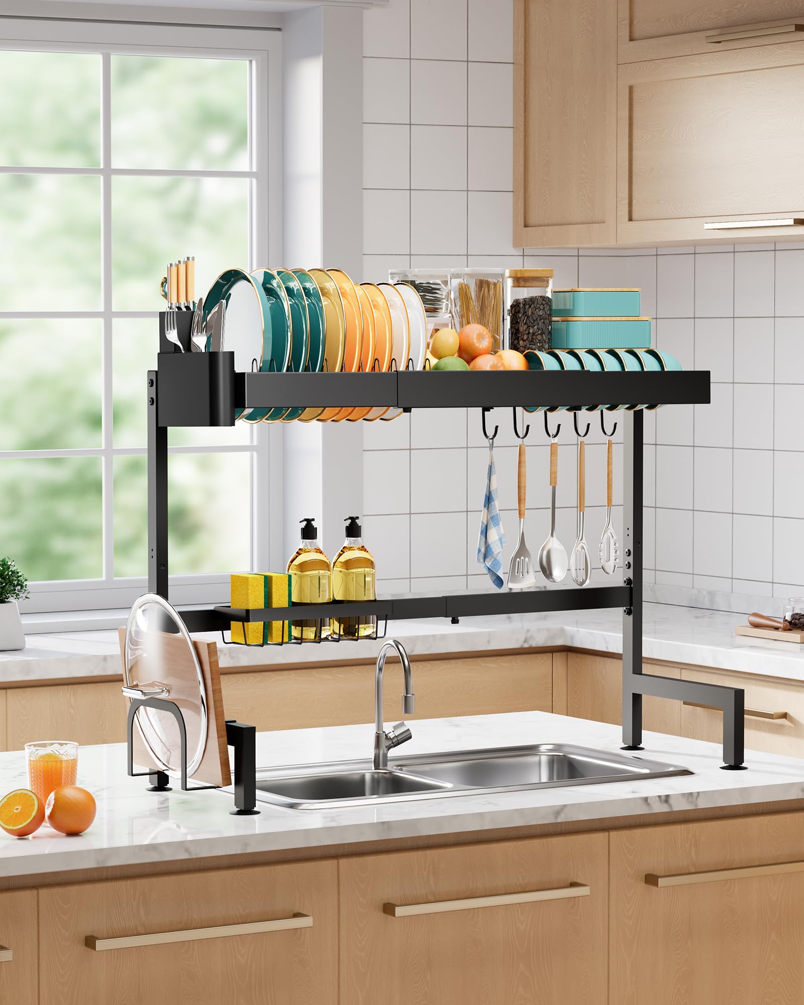 Sakugi drying rack helps air-dry dishes efficiently.