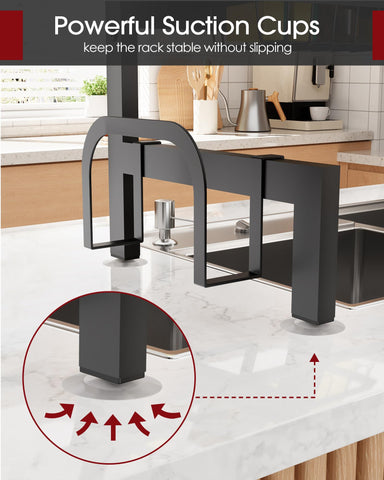 Sakugi over-the-sink rack fits most sinks for versatile use.