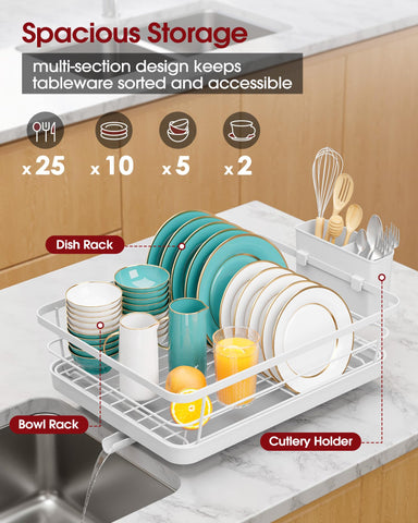 Sakugi stainless steel dish rack highlighting rust-free, easy-clean surfaces for long-term use.