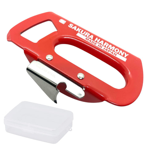 Sakura Harmony Japanese manual can opener with durable blade tip for easy opening.