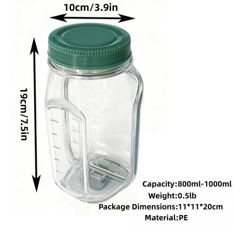 Leakproof dressing chamber on the salad jar keeps sauces contained