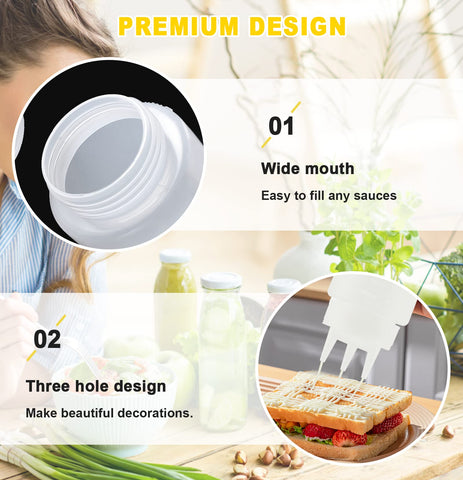 Saladulce three-hole design ideal for decorating cakes and drizzling sauces