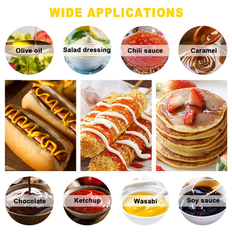 Saladulce versatile bottles for ketchup, oil, dressings, and marinades