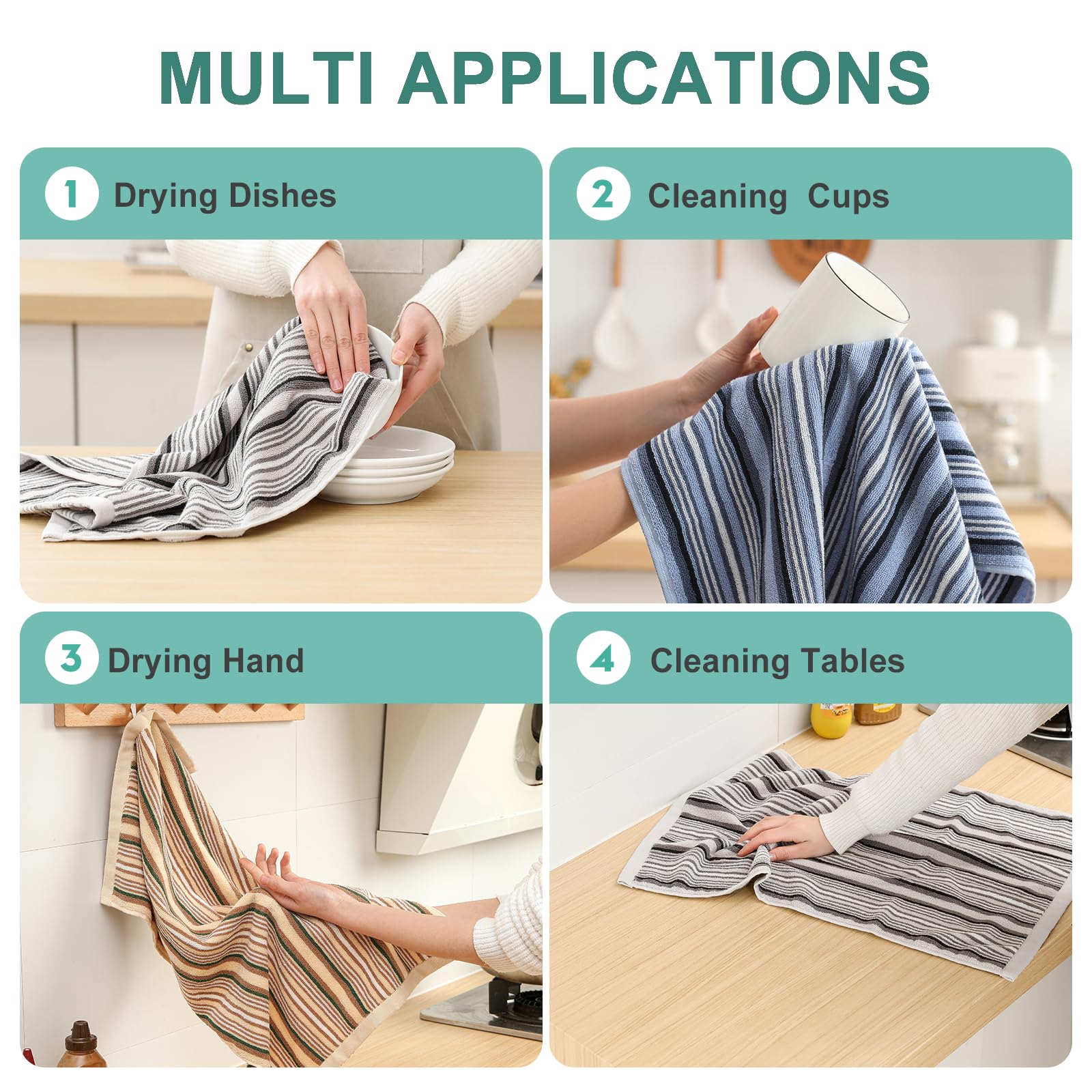 SALAS 6-pack towels offer versatile color options for the family kitchen.