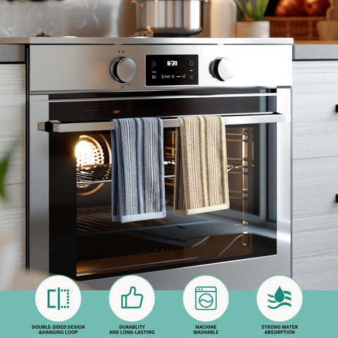 SALAS towels feature a hanging loop for easy reach.