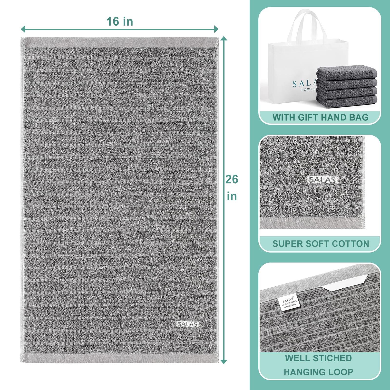 SALAS 16x26 towels ideal for covering large plates and pans during prep.