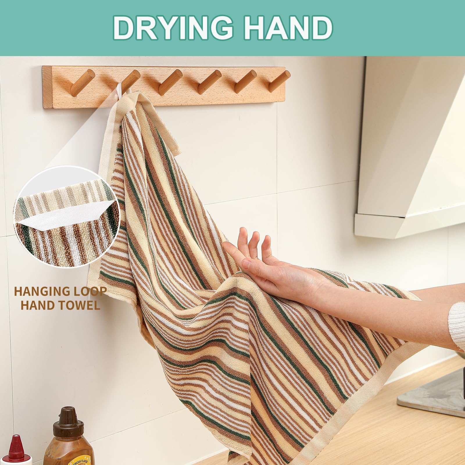 SALAS multi-color towels brighten counters while drying hands and dishes.