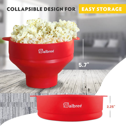 Salbree popcorn popper shows 16-cup capacity for larger batches