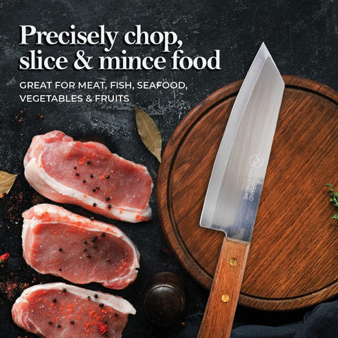 SALINRAAT Deba flexible blade glides through proteins and vegetables