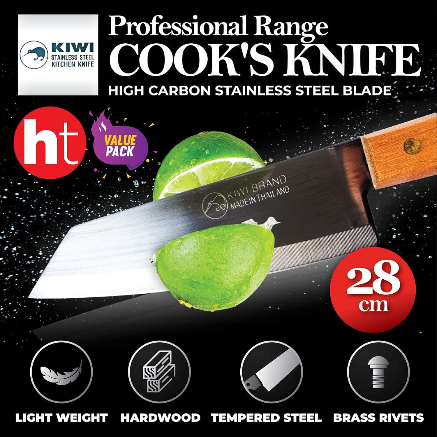 SALINRAAT Kiwi Deba knives ergonomic handle reduces fatigue during long prep