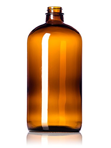 Sally's Organics amber glass close-up highlights thick walls and durability.