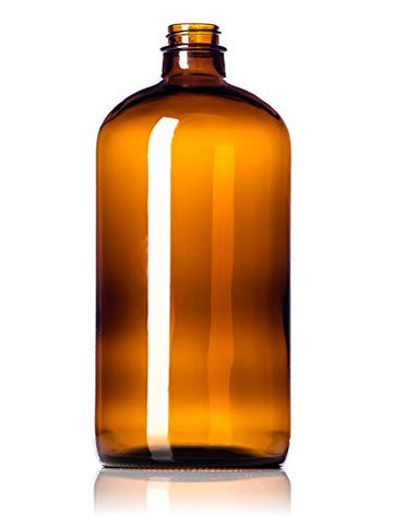 Sally's Organics amber glass close-up highlights thick walls and durability.