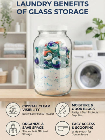 Sally's Organics transparent glass prevents flavor absorption during storage.