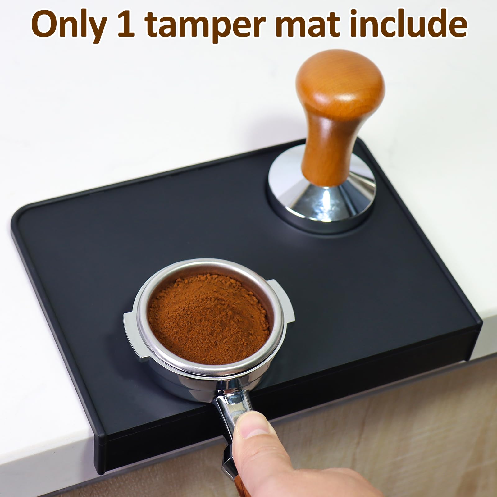 Salomayes Espresso Tamping Mat with raised sides to prevent spills