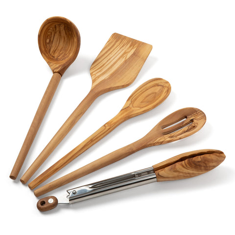 Salt & York olivewood ladle with comfortable grip for sauces and soups.
