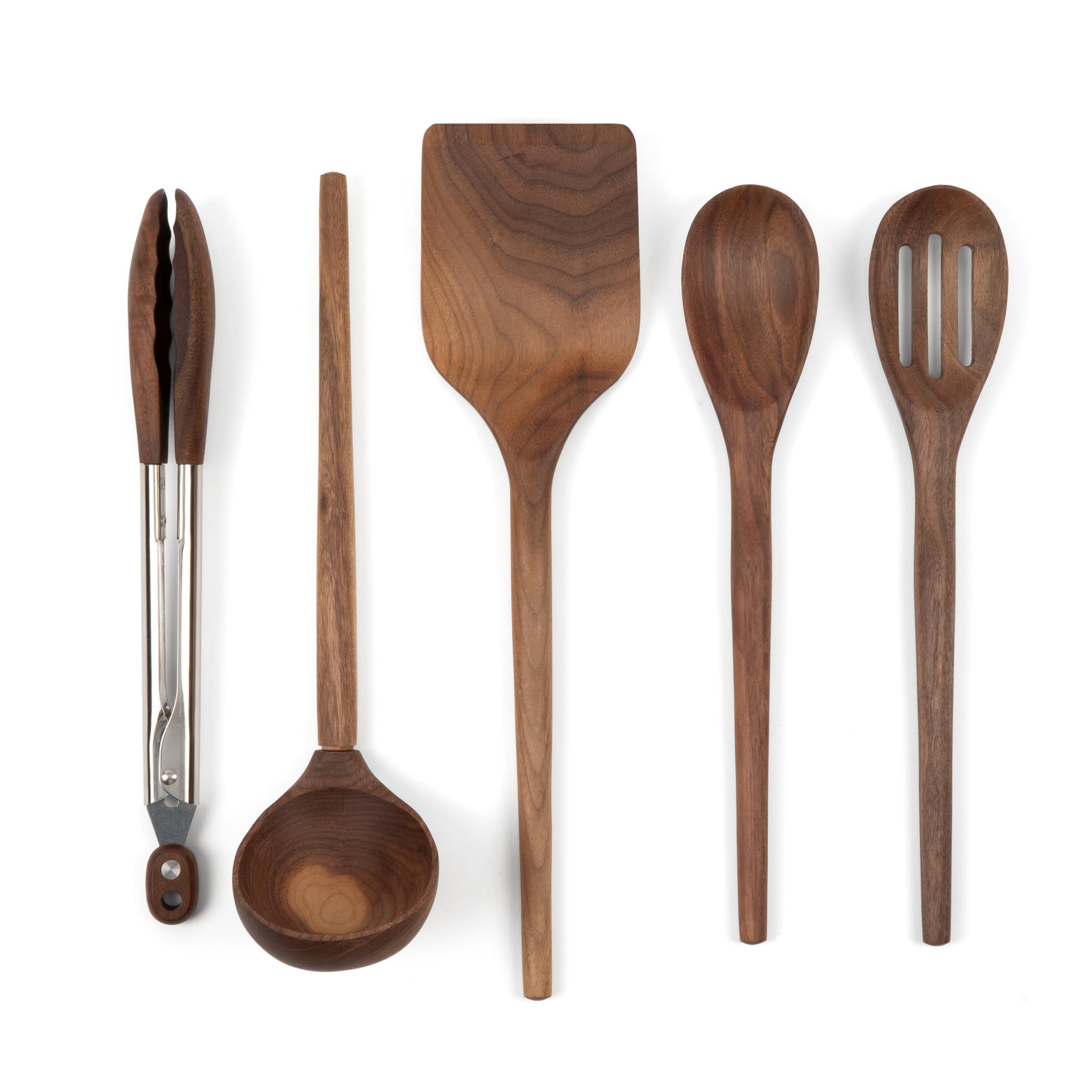Salt & York turner: smooth walnut finish for nonstick-safe flipping.