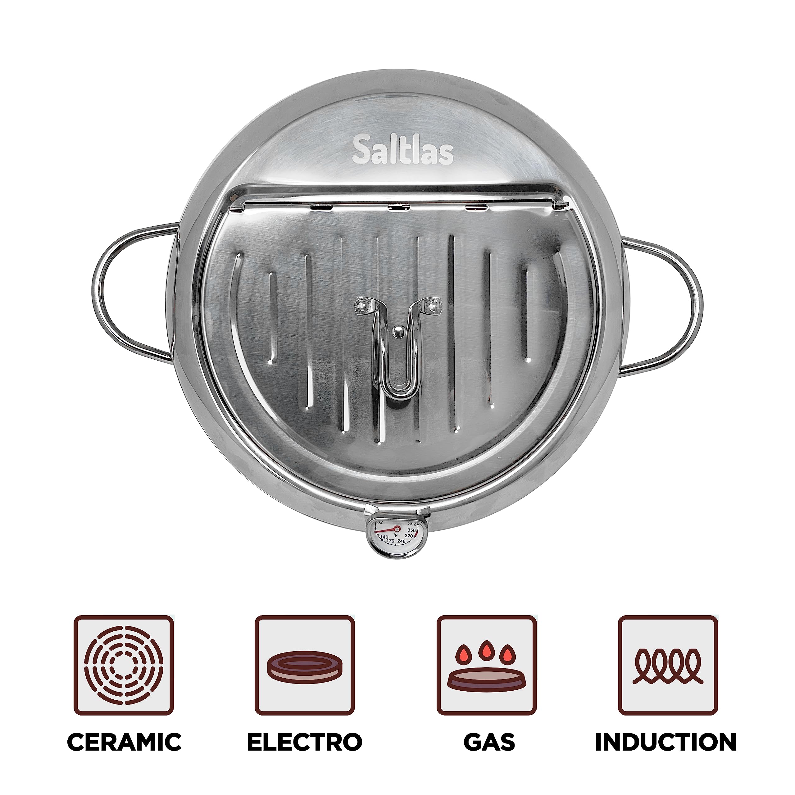 Saltlas Deep Fryer Pot V shaped mouth for neat oil pouring