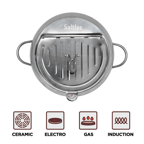 Saltlas Deep Fryer Pot V shaped mouth for neat oil pouring