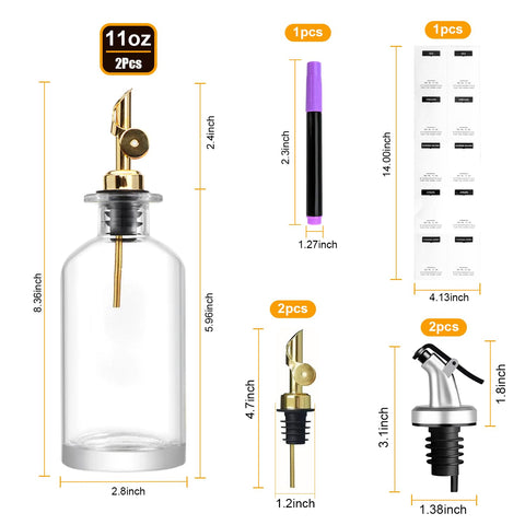 Salzesfalls glass bottle with pour spout offers controlled oil flow for salads