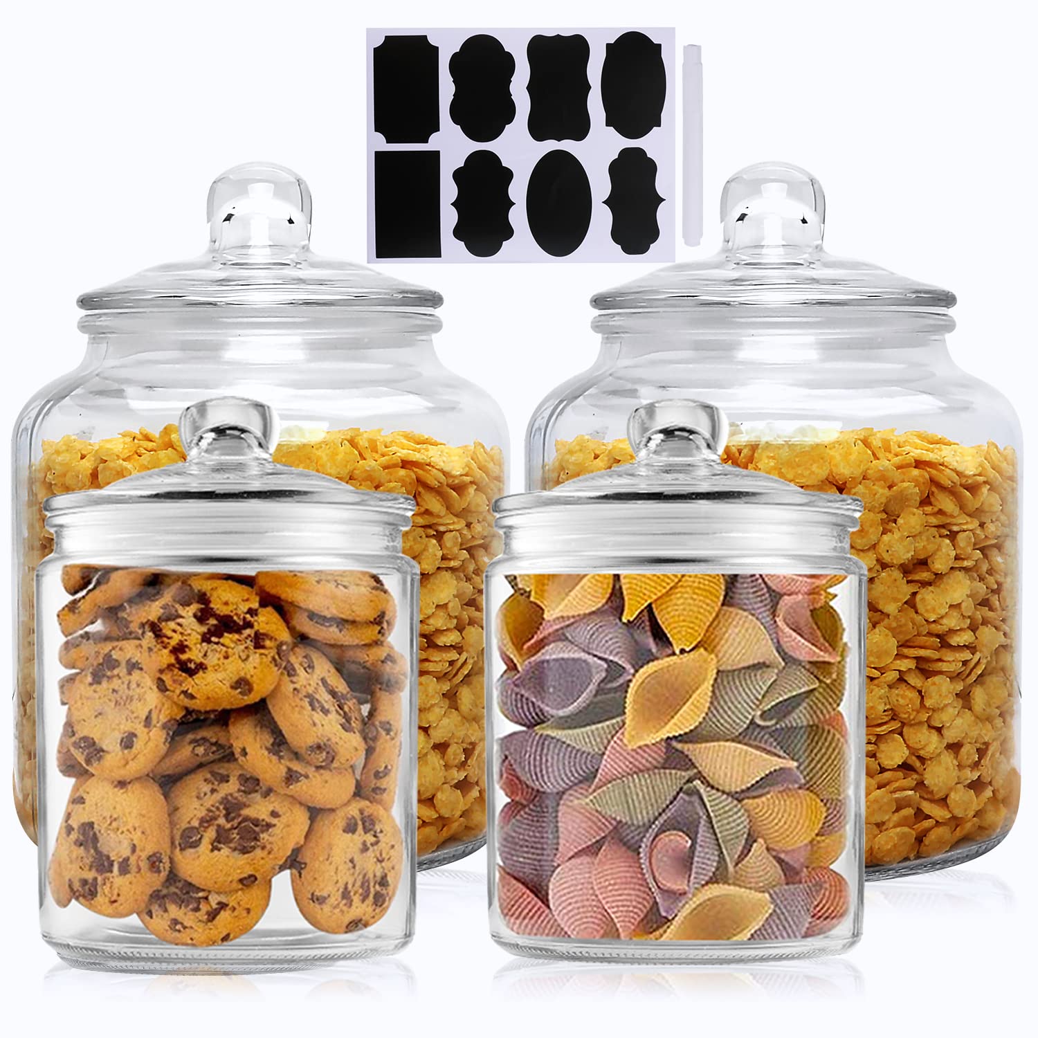 Salzesfalls glass jar with wide mouth for easy filling and scooping cookies.