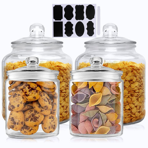 Salzesfalls glass jar with wide mouth for easy filling and scooping cookies.