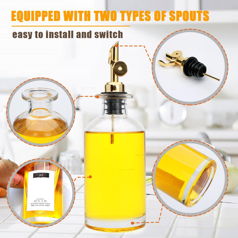 Salzesfalls interchangeable nozzles enable easy switch between pours for syrups or oils
