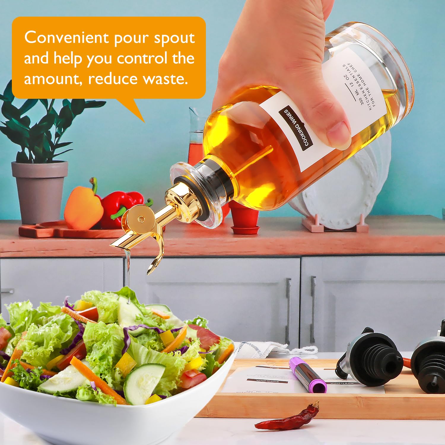 Salzesfalls kitchen glass bottles add elegance and durability to everyday cooking