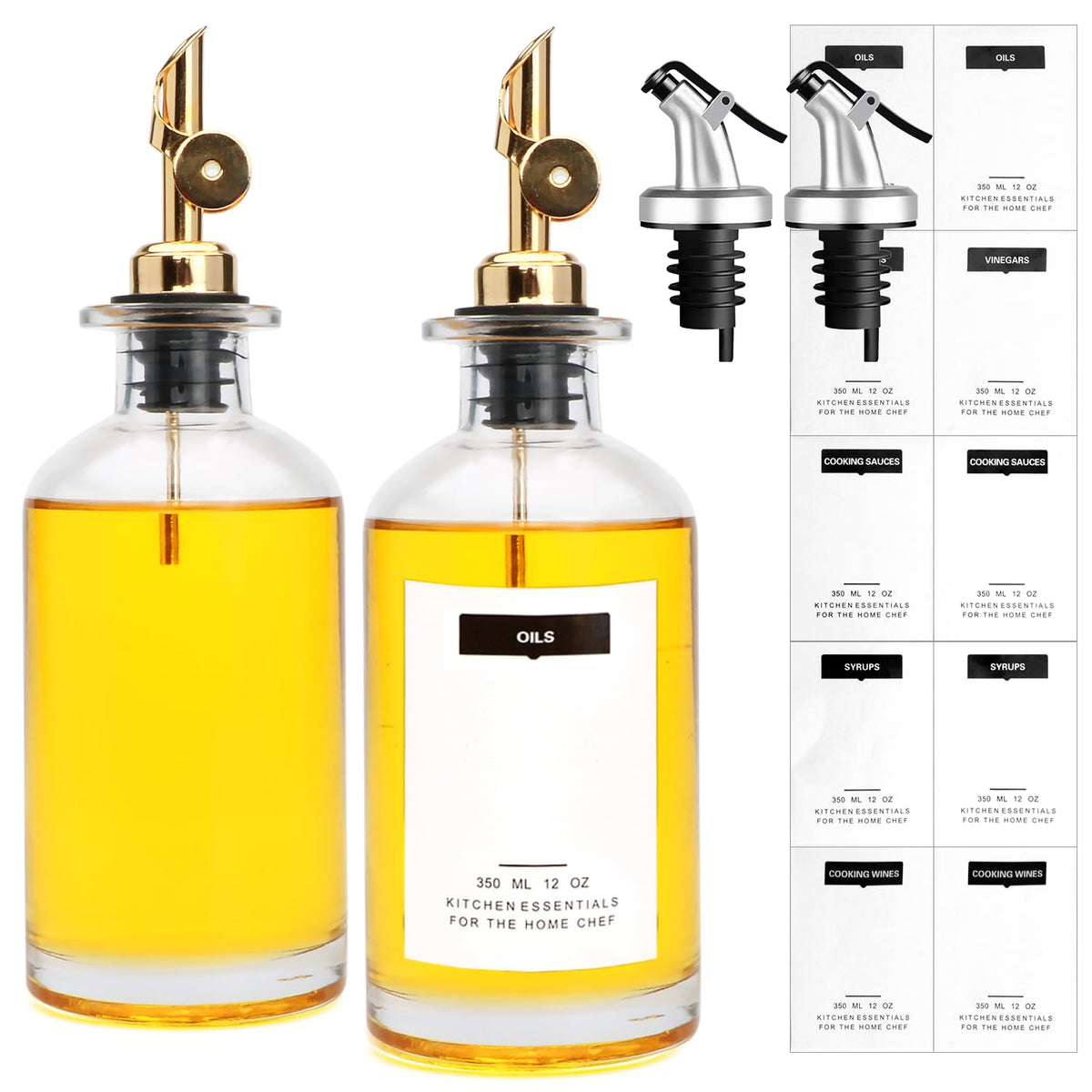 Salzesfalls olive oil dispenser set of two aids precise drizzle and organized counter space