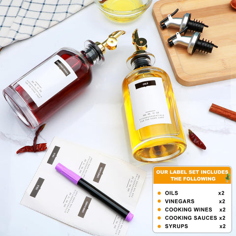 Salzesfalls vinegar bottle with spout helps tidy dressings and marinades