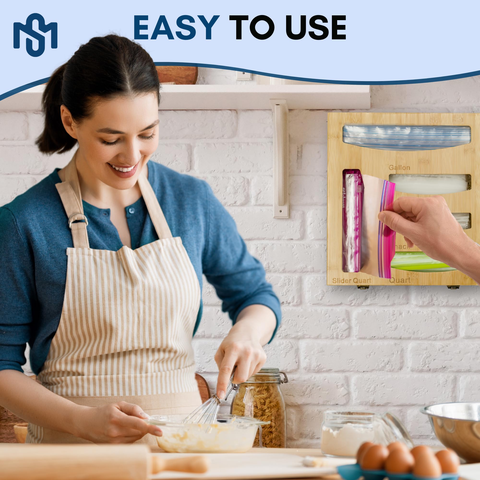 SAMATIZE bag organizer offers versatile placement in kitchen spaces.