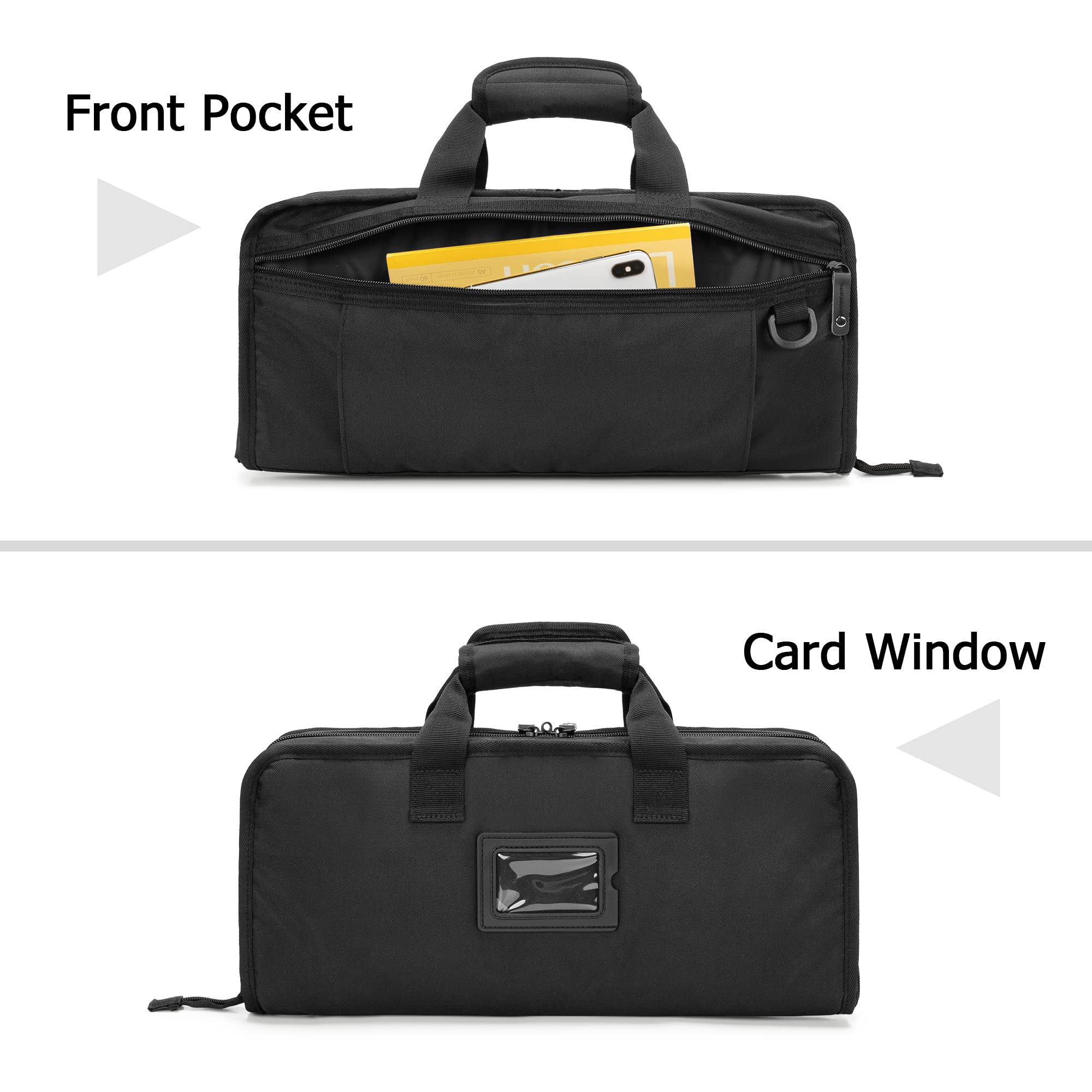 samdew knife bag double-zipper design offers easy access and security.
