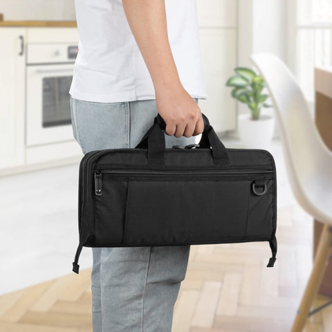 samdew knife bag front pocket stores personal items for travel.